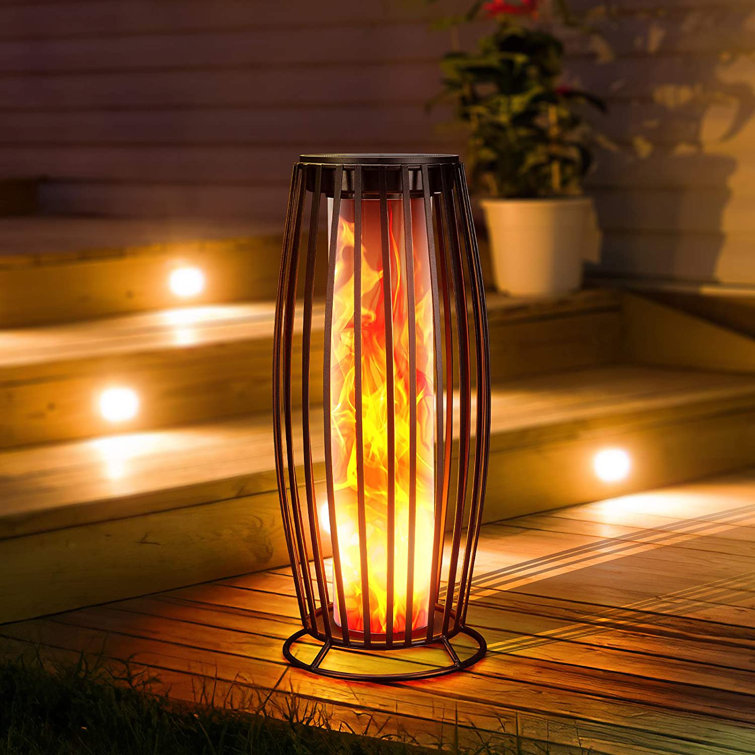 KOOPER Outdoor Solar Larger Lanterns Decorative Floor Lamp,grand Patio